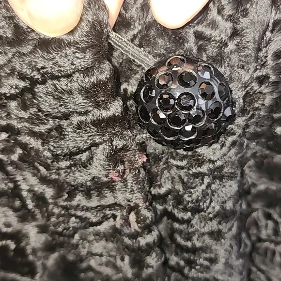 VINTAGE REAL FUR PERSIAN LAMB FOX FUR COLLAR LINED COAT EUC - Picture 5 of 15